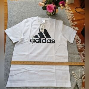 Adidas White T-Shirt with Black Logo